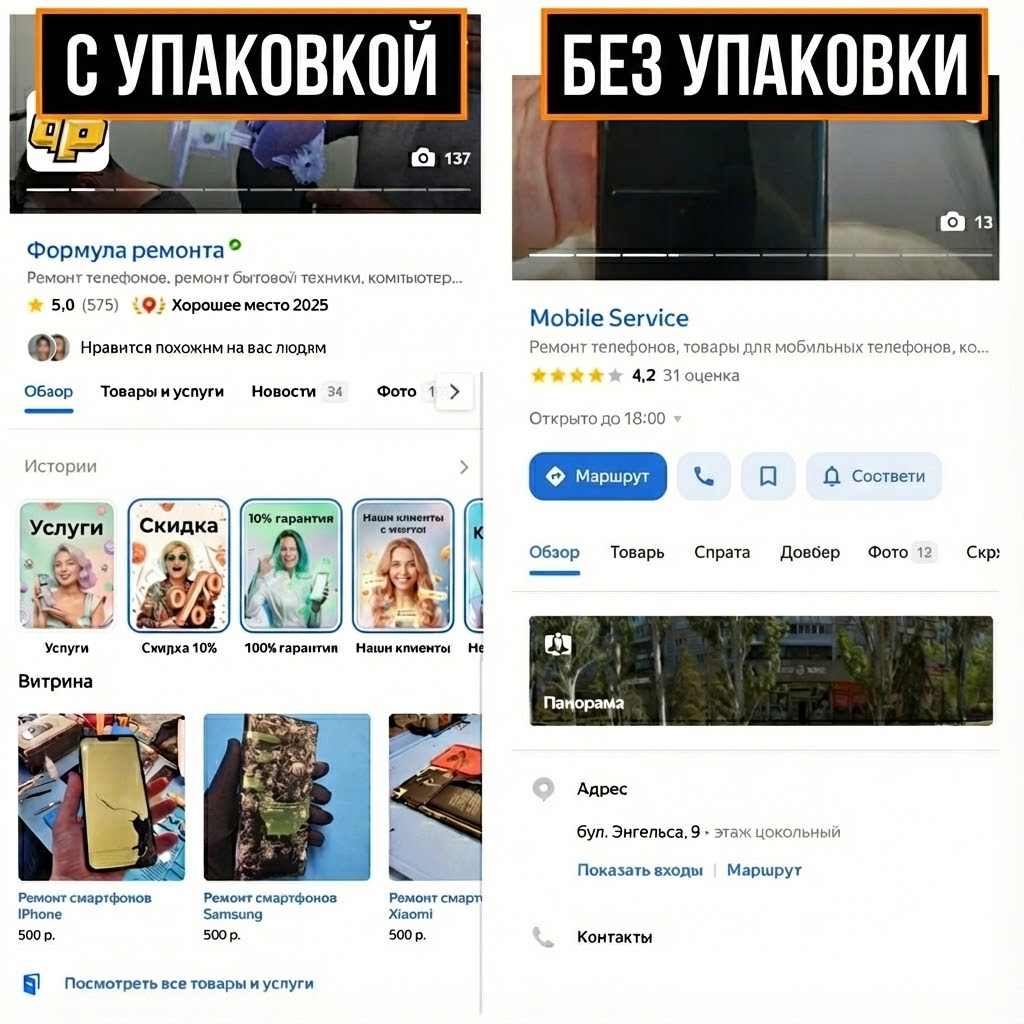 Сравнение карточек на картах